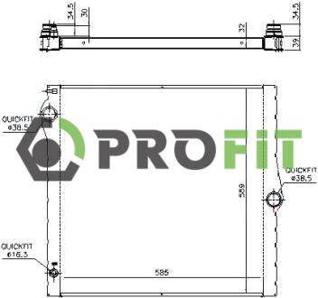 Радіатор охолоджування PROFIT 1740-0069 (фото 1)