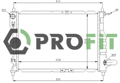 Радіатор охолоджування РАДИАТОР DAEWOO MATIZ 05- -ua PROFIT 1740-0102