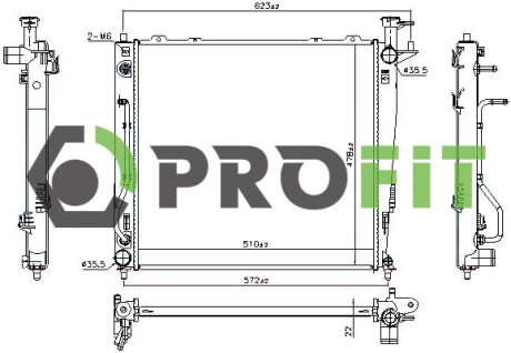 Радіатор охолоджування РАДИАТОР KIA SORENTO 09- -ua PROFIT 1740-0153
