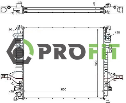 Радіатор охолоджування РАДИАТОР VOLVO XC90 02-14 (AT) -ua PROFIT 1740-0703