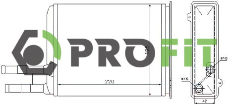 Радіатор пічки ОТОПИТЕЛЬ CITROEN JUMPER 94-02. FIAT DUCATO 94-02. PEUGEOT BOXER 94-02 -ua PROFIT 1760-0092