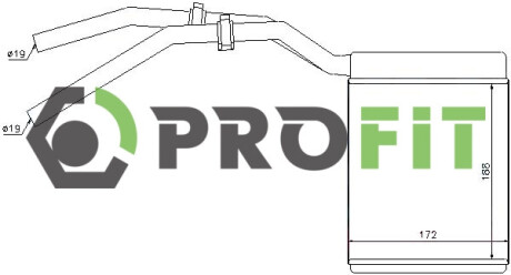 Радіатор пічки ОТОПИТЕЛЬ OPEL CORSA 06-. FIAT PUNTO/GRANDE PUNTO 05-. CITROEN NEMO 08-. PEUGEOT BIPP -ua PROFIT 1760-0097