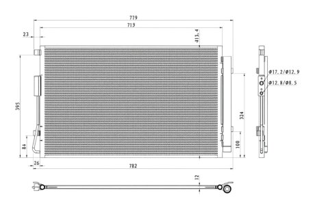 Конденсер кондиционера КОНДЕНСЕР HYUNDAI SANTA FE 12- PROFIT 1770-0148