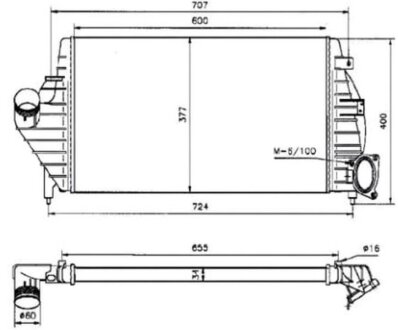 Радіатор наддуву ИНТЕРКУЛЕР KIA SORENTO 09- (2.2CRDI) -ua PROFIT 1780-0150
