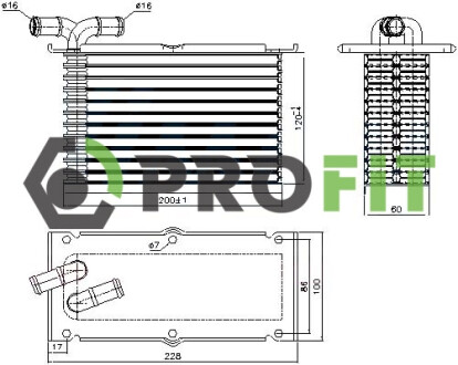 Радіатор наддуву ИНТЕРКУЛЕР VW/AUDI/SKODA/SEAT 04- (TSI/TDI) -ua PROFIT 1780-0159