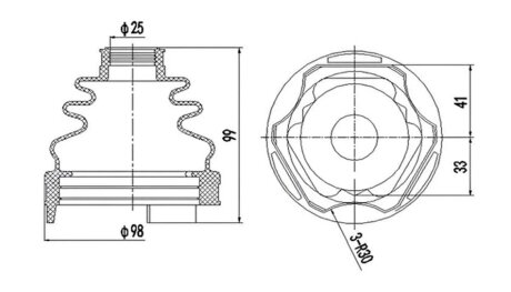 Пильник ШРКШ гумовий + змазка ПЫЛЬНИК К-Т TOYOTA CAMRY 08-. HIGHLANDER 07-. LEXUS ES 06-. RX 08- -ua PROFIT 2710-0002 XLB
