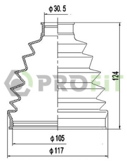 Пильник ШРКШ гумовий + змазка ПЫЛЬНИК К-Т CITROEN JUMPER 06-. FIAT DUCATO 02-. PEUGEOT BOXER 06- -ua PROFIT 2710-0057 XLB