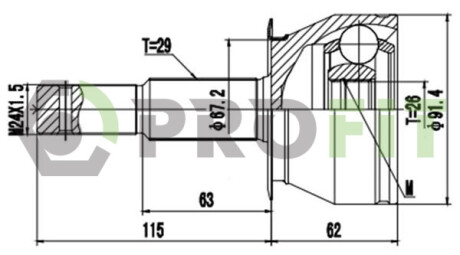 ШРКШ зі змазкою в комплекті ШАРНІРНИЙ КОМПЛЕКТ NISSAN NAVARA. PATHFINDER 05- ЗОВНІШН. PROFIT 2710-3111