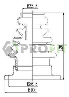 Пыльник ШРКШ резиновый + смазка ПЫЛЬНИК К-Т VW GOLF, PASSAT 83-97, SEAT CORDOBA, IBIZA 96-99 ВНУТРЬ PROFIT 2810-1010 XLB