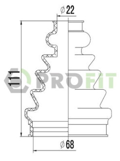 Пильник ШРКШ гумовий + змазка ПЫЛЬНИК К-Т MERCEDES VITO 97-03, OPEL OMEGA A 86-94 ВНУТР. -ua PROFIT 2810-1016 XLB