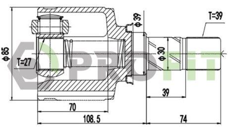 ШРКШ зі змазкою в комплекті ШАРНИРНЫЙ КОМПЛЕКТ OPEL MOVANO 10-. RENAULT MASTER 10- ВНУТР. -ua PROFIT 2810-3054