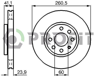Диск гальмівний ПЕРЕДН OPEL COMBO II 10/01- CORSA C 9/00-6/06 MERIVA 5/03- TIGRA B TWINTOP 6/04- VEN -ua PROFIT 5010-1131