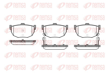 Колодки тормозные дисковые задние HYUNDAI COUPE 1,6 2,0 2,7 ELANTRA 1,6 1,8 2,0 02- KIA CERATO 1,5 1,6 2, REMSA 0294.12