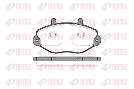 Колодки тормозные дисковые передние FORD TRANSIT 150L, 150S, 190 08.91-08.94, TRANSIT 2.5D, 2.5TD 09.94-0 REMSA 0392.00
