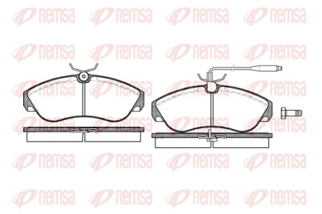Колодки гальмівні дискові ПЕРЕДН CITROEN JUMPER 1.9D,TD,2.0I,2.5D 94-01,DUCATO 1.9D,TD,2.0I,2.8D,TD 99 -ua REMSA 0487.02
