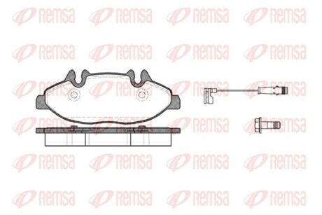 Колодки тормозные дисковые передние MERCEDES V-CLASS 03-. VITO 03- REMSA 1109.02