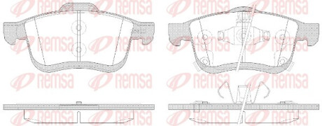 Колодки тормозные дисковые передние FIAT 500L 1.4 1.6D 2012- REMSA 1183.42