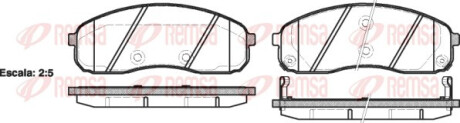 Колодки гальмівні дискові ПЕРЕДН KIA CARNIVAL 2.5 V6,2.9 CRDI 01-06,PREGIO 2.5 TCI 03- -ua REMSA 1244.02