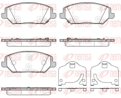 Колодки гальмівні дискові ЗАДН HYUNDAI I30 PDE 01/17-,KIA CEE'D 03/18- -ua REMSA 1783.02