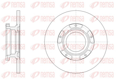 ДИСК тормозной задней FORD TOURNEO COSTUM 2.2TDCI 2012- D=308MM REMSA 61566.00