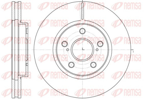 Диск тормозной передний TOYOTA CAMRY,PREVIA 2.0D-4D,2.4I 16V 01.02-,01.11- REMSA 6862.10