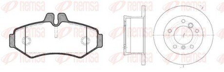Комплект: 2 диска+ 4 колодки тормозных REMSA 8733.01 (фото 1)