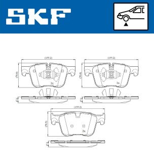 Колодки гальмівні дискові (комплект 4 шт) CITROEN, OPEL, PEUGEOT, VAUXHALL BERLINGO, BERLINGO II, C -ua SKF VKBP 80085