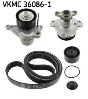 Роликовый модуль натяжителя ремня (ролик, ремень, насос) SKF VKMC 36086-1