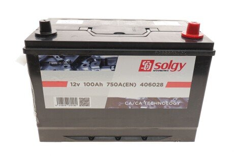 Акумуляторна батарея 100Ah/750A (303x175x227/+R/B01) (Азія) UA63 Solgy 406028
