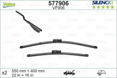 Щітка склоочисника К-Т БЕСКАРКАСНЫЙ SILENCIO® / 550/400 MM / VF906 -ua Valeo 577906