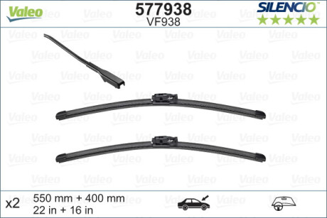 Щітка склоочисника К-Т БЕСКАРКАСНЫЙ SILENCIO® / 550/400 MM / VF938 -ua Valeo 577938