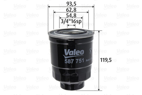Фильтр топливный DIESEL FUEL FILTERS Valeo 587751