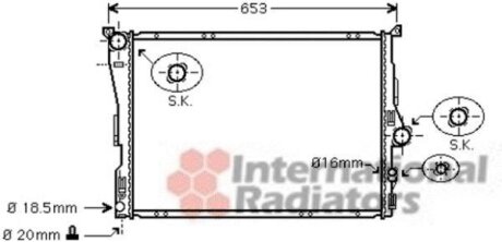 Радиатор охлаждения BMW X3 25i/30i AT 06-09 (выр-во) Van Wezel 06002343