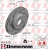 Диск тормозной ПЕРЕДНИЙ ЛЕВЫЙ С КАНАВКАМИ ЧЕРНЫЙ BMW 5(F07),5 TOURING(F11),7(F01,F02,F03,F04) 201 ZIMMERMANN 150.3483.54 (фото 1)