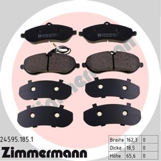 Колодки тормозные дисковые передние CITROEN JUMPY 1.6-2.0 07-,FIAT SCUDO,PEUGEOT EXPERT ZIMMERMANN 24595.185.1