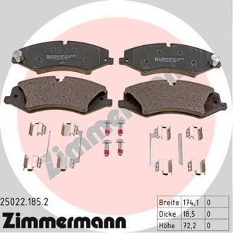 Колодки гальмівні дискові ПЕРЕДН LANDROVER DISCOVERY III-IV 3.0 5.0 09-,RANGE ROVER III 3.6 06- 5. -ua ZIMMERMANN 25022.185.2