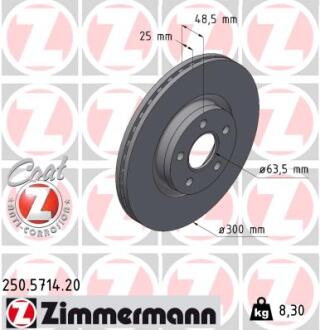 Диск гальмівний ZIMMERMANN 250.5714.20