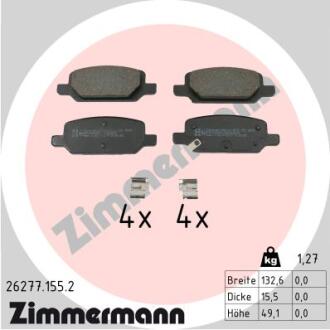 Колодки гальмівні дискові (комплект 4 шт) ZIMMERMANN 26277.155.2